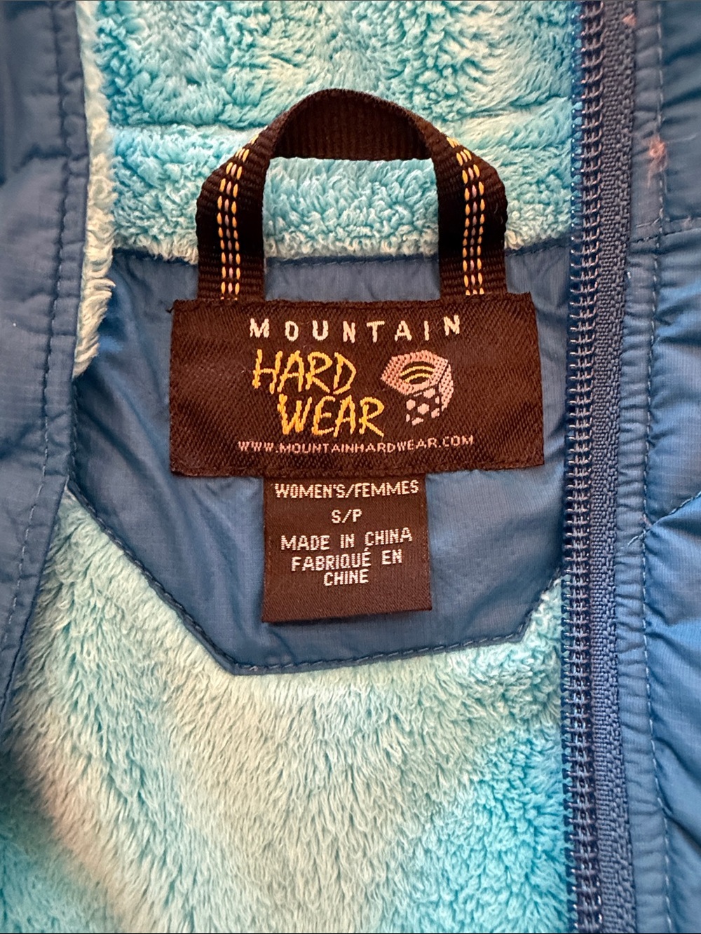 Mountain Hardwear Fleece-Lined Down Puffer Jacket Blue OL4143 - Like New - Picture 2 of 7